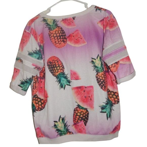 JUICY COUTURE women's large 90s vintage pineapple watermelon jersey shirt blouse - Picture 11 of 14